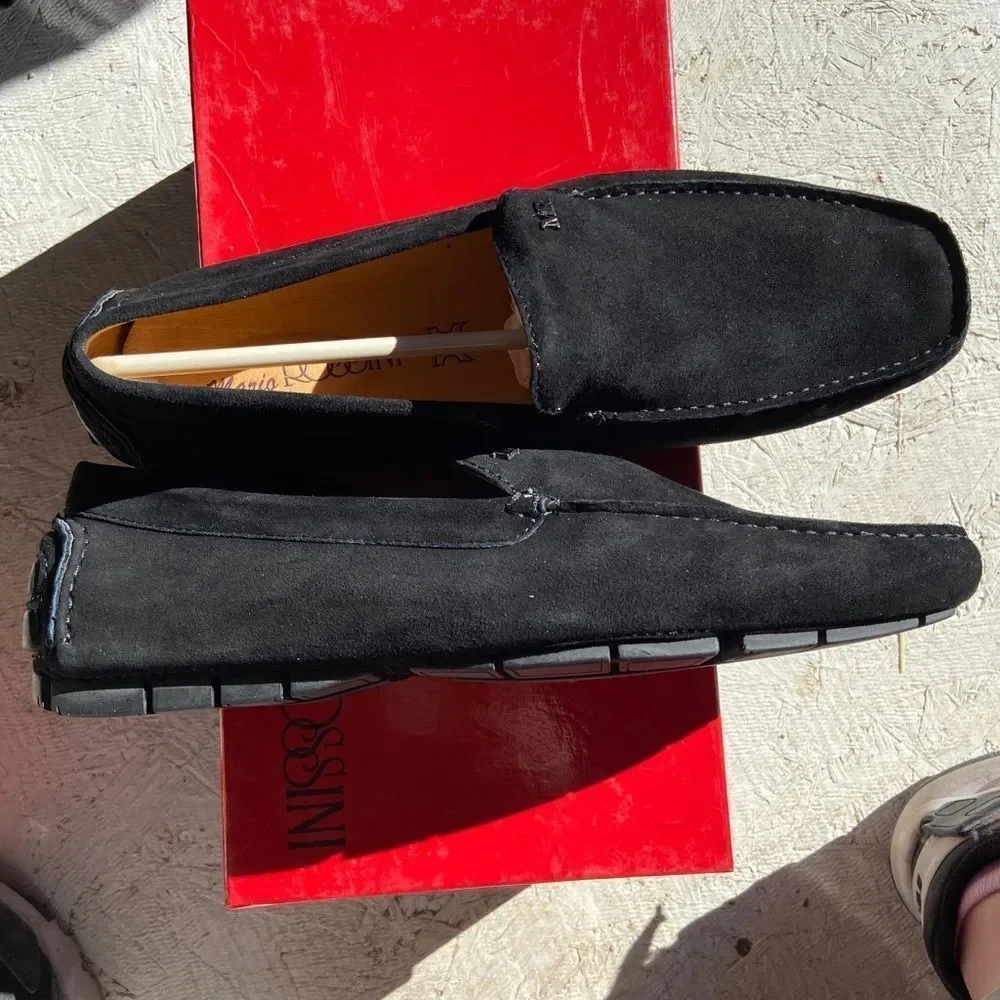 Mario Rossini Men's Italian Suede Slip-On Loafers Comfort Shoes Size 12.5
